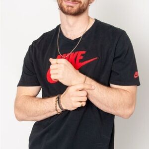 Nike Men's Tee in Black with Red Appliqué